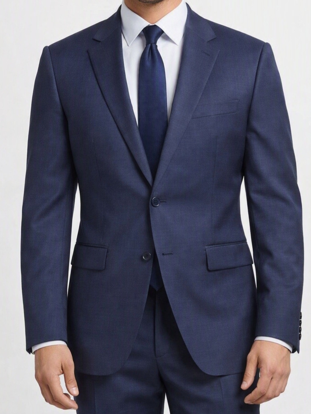 Pronto Uomo Navy Wool Suit Jacket Tailored Luxe, Modern‑Minimal, Runway-Sharp